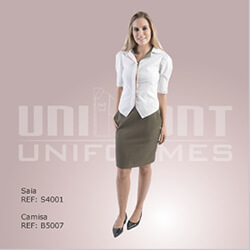 Uniforme Unimont Branco e Beje